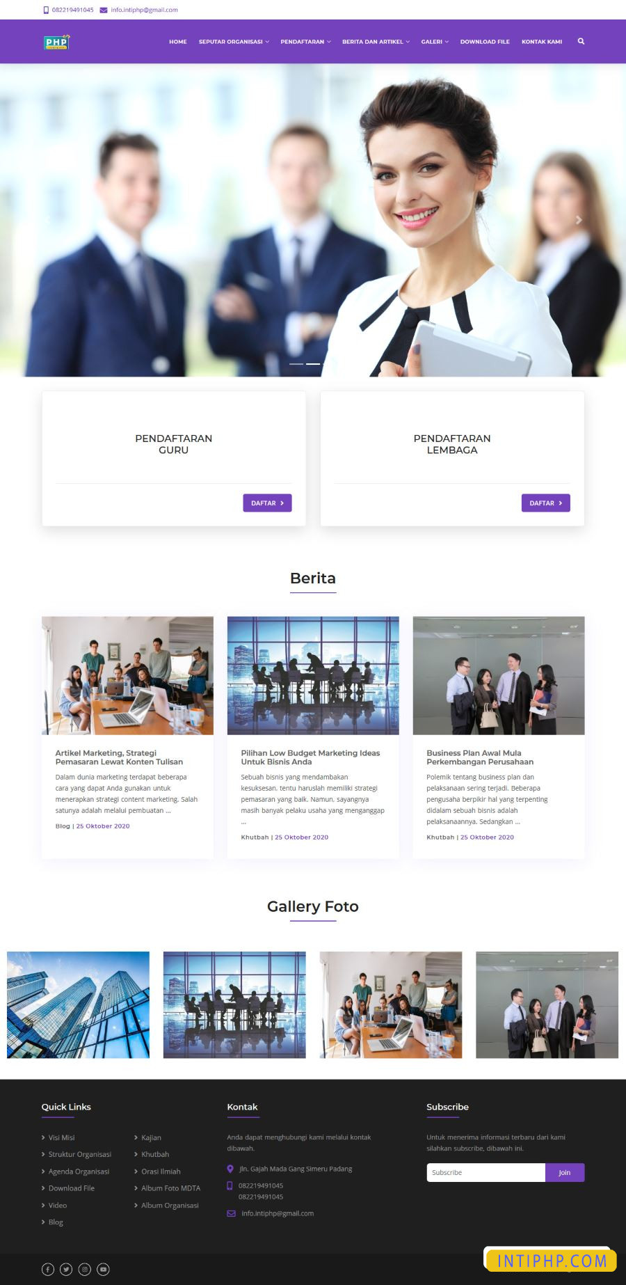 Website Instansi Premium Dengan Dilengkapi Pendaftaran Dibuat Dengan Laravel